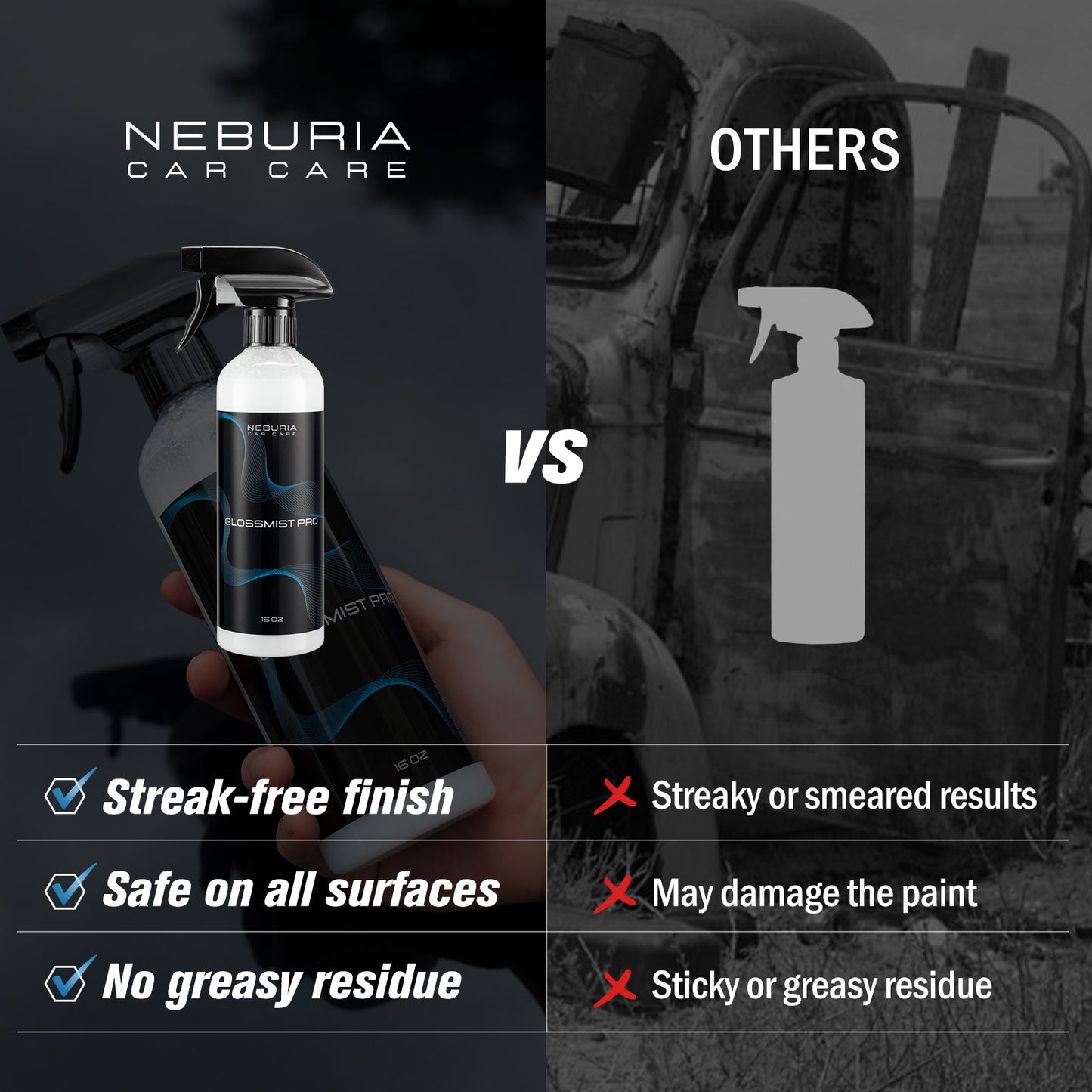 NEBURIA Instant Gloss Car Coating Spray – Hydrophobic Protection