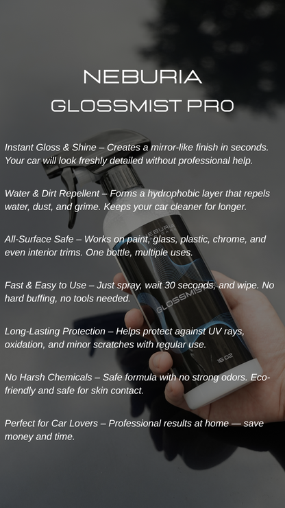 NEBURIA Instant Gloss Car Coating Spray – Hydrophobic Protection